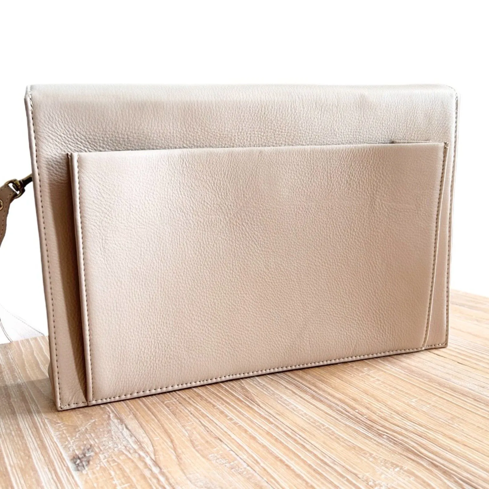 TAH Angelina Marie Portland Oregon The Envelope Oscar Leather Shoulder Bag Blush Pink - Image 4