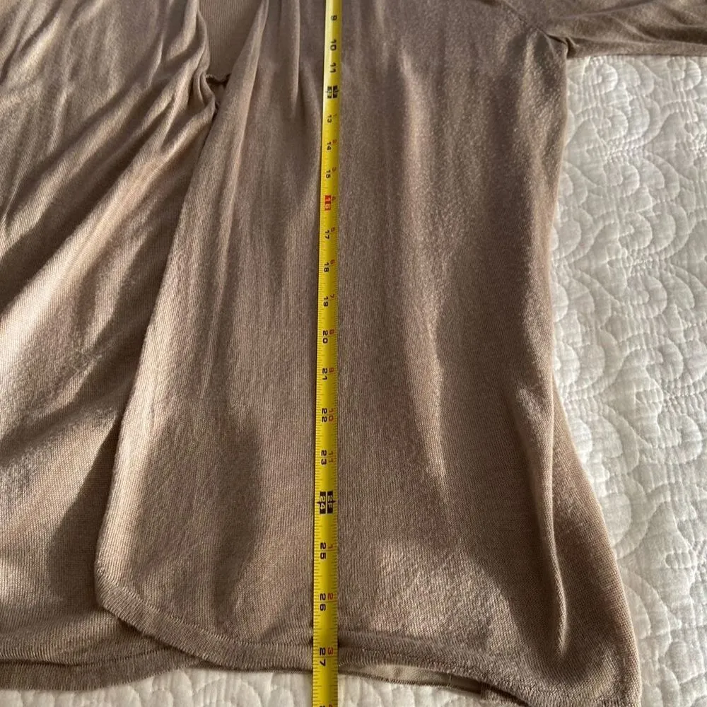Express Taupe Waterfall Cardigan Sweater Size M Rayon Polyester - Image 9
