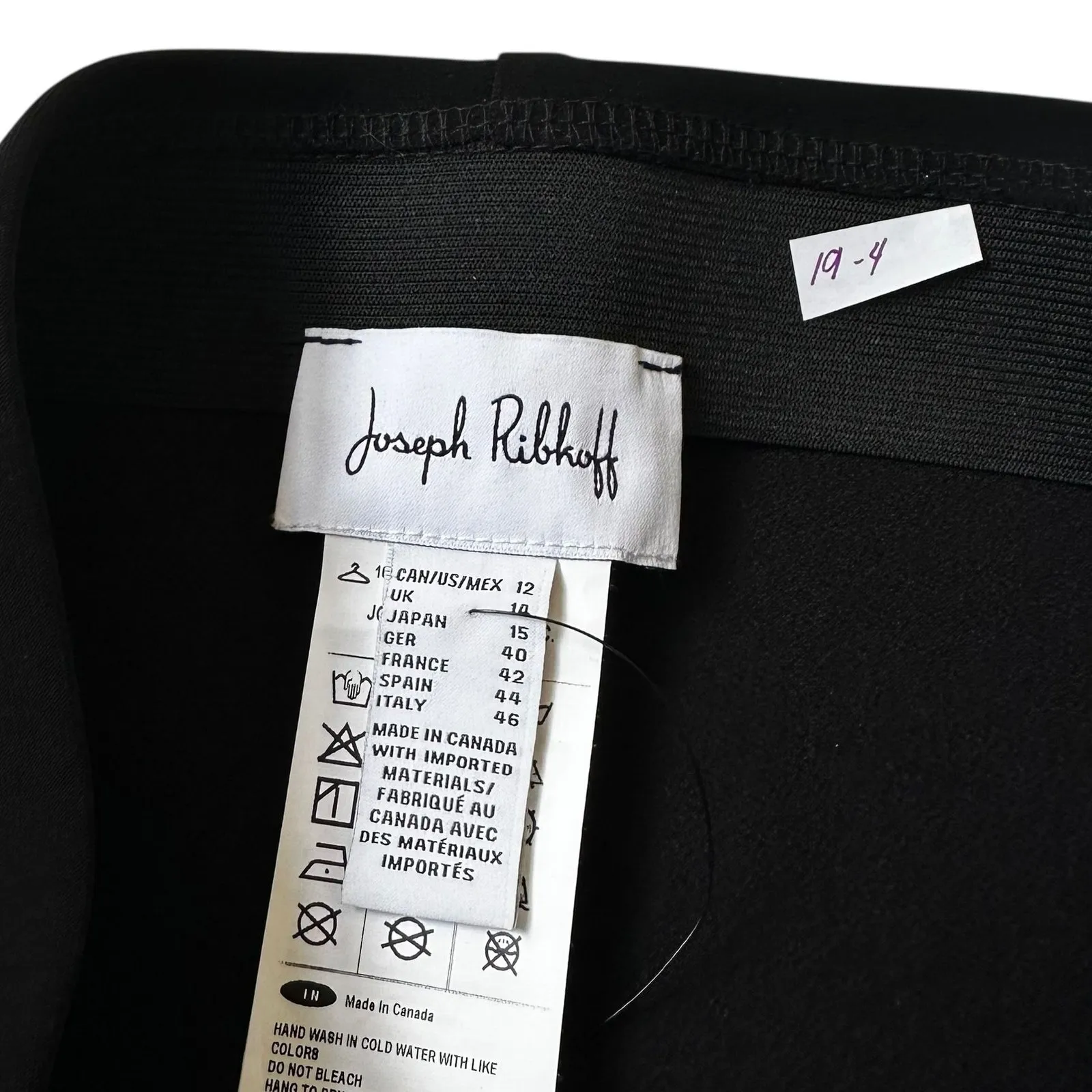 Joseph Ribkoff Black Stretch Midi Pencil Skirt Women's Size 12 NWOT | 19-4 - Image 3