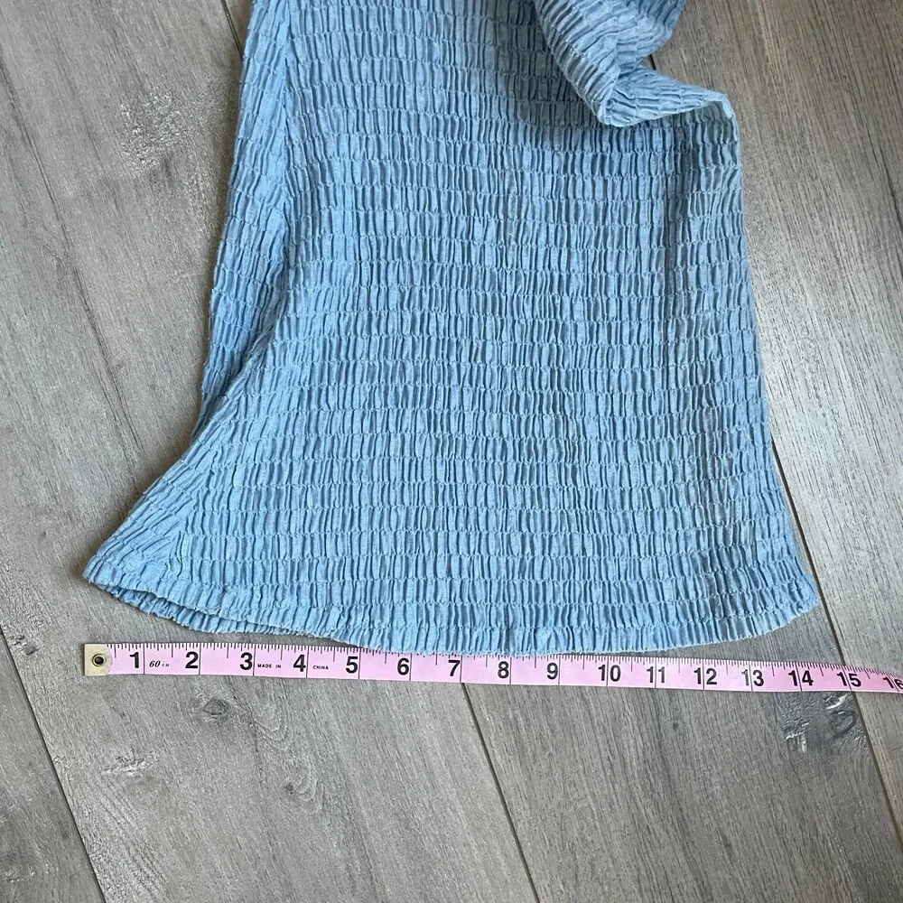 Opening Ceremony blue pull on flare flowy pants size L - Image 10