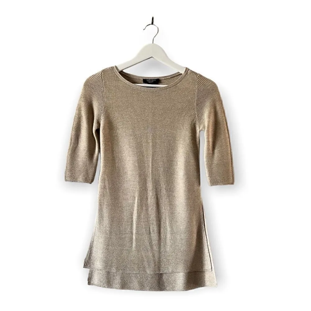 White House Black Market Back Belt Detail Tunic Side Slit Sweater XSP - Image 2