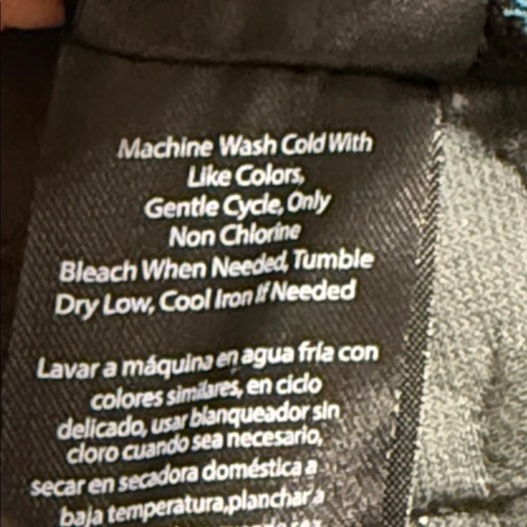 Harve Benard women’s size XL blue gold floral blouse square neck elastic sleeve - Image 8