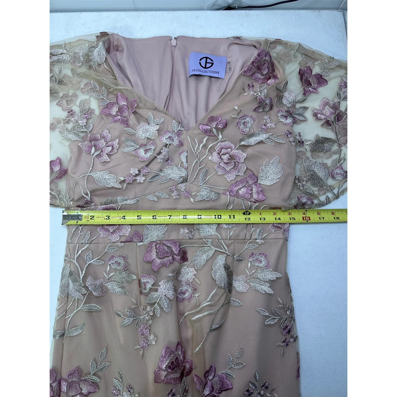 JS COLLECTIONS BLAKE SCALLOPED COCKTAIL DRESS IN NUDE SIZE 6. NWOT - Image 8