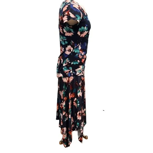 NWT Simply Vera Vera Wang FLORAL HAZE Short Sleeve Shirt & Flowy Skirt Set Small - Image 2