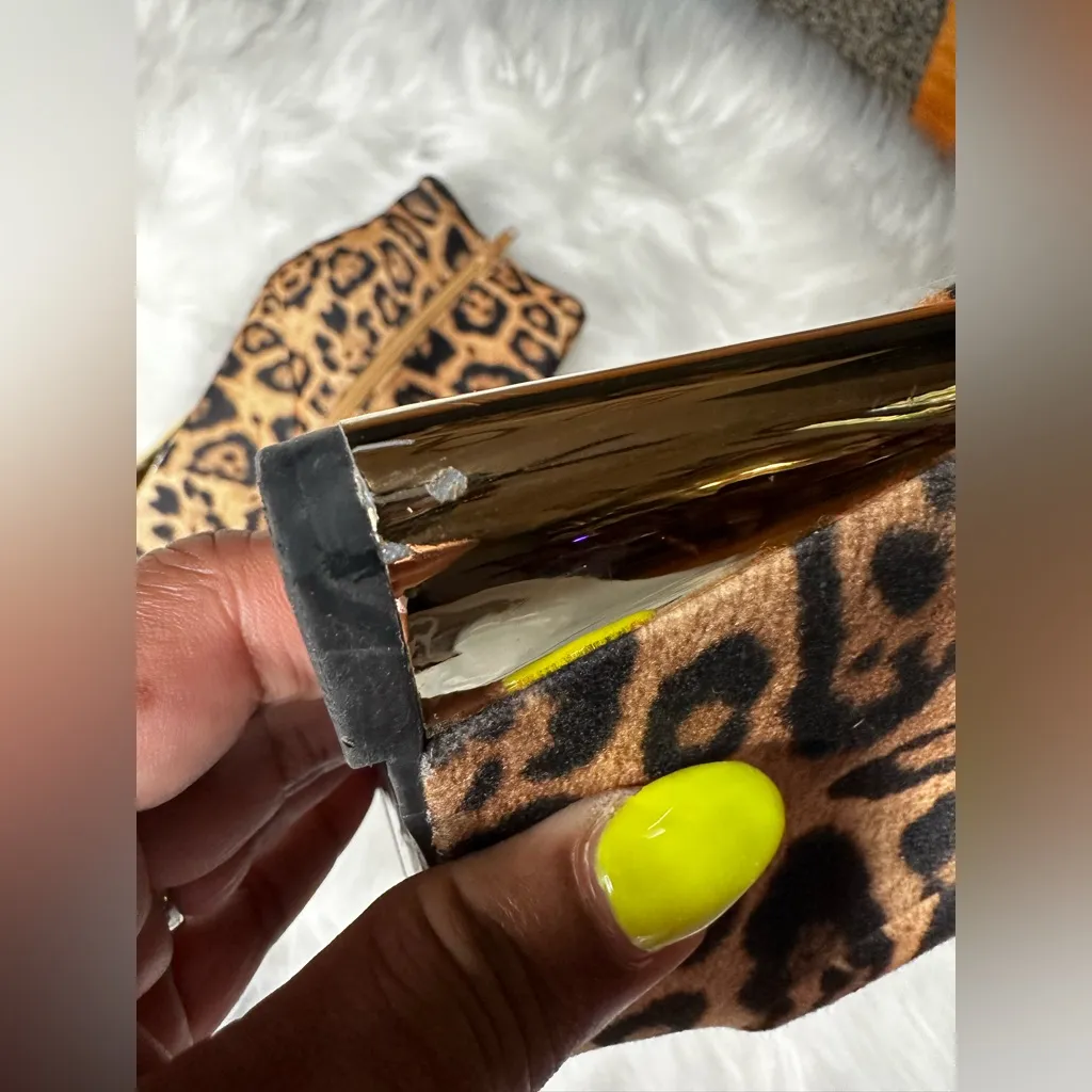 Size 7.5 Leopard print platform peep toe booties - Image 3