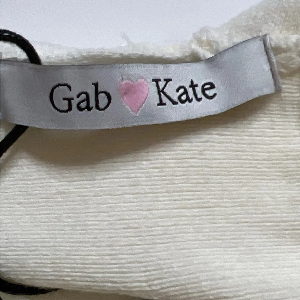 Gab & Kate White-off Knit Criss Cross Laceup Open Back Square Neck Crop … - Image 7