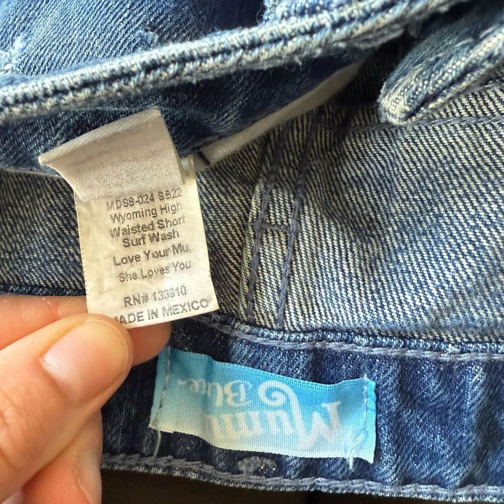 Show Me Your Mumu Wyoming High Waisted Cutoff Shorts in Surf - Image 8