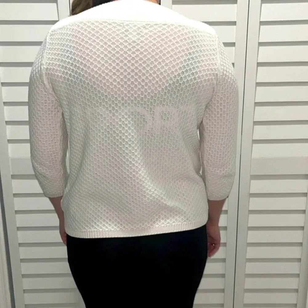 Croft & Barrow cotton blend 3/4 sleeve knit sweater cotton blend ribbed knit - Image 11