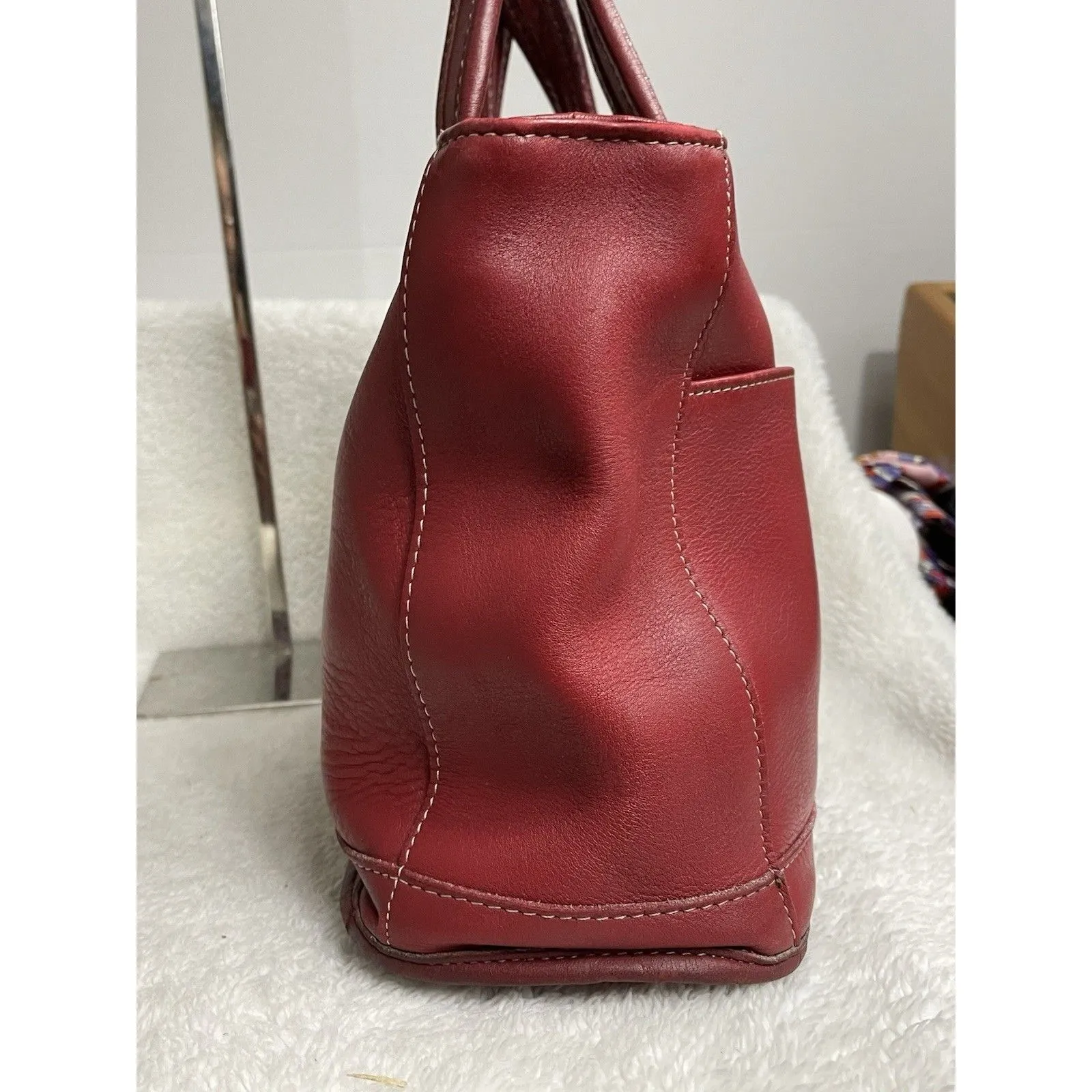 Vintage Coach 9303 Burgandy/Red Bleeker Leather Satchel. READ ***RARE BURGANDY - Image 4