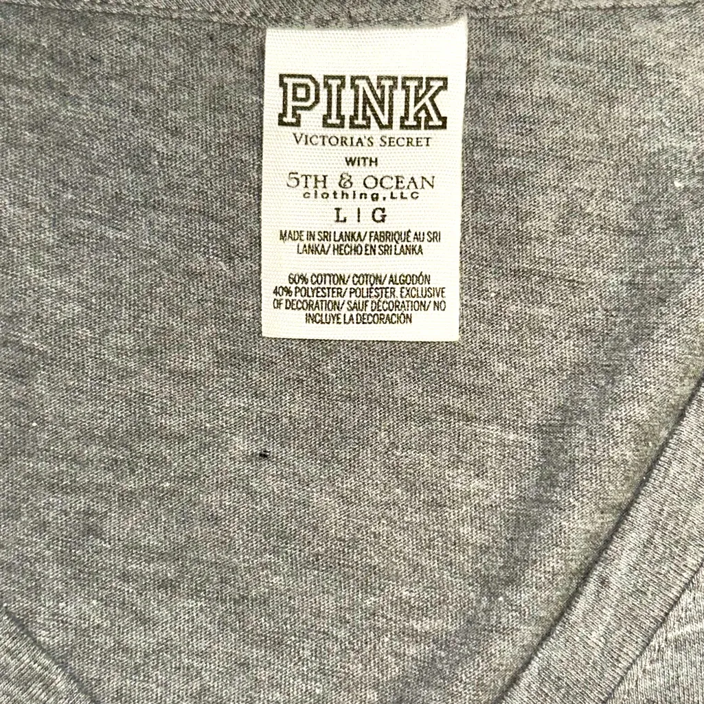 Victoria's Secret 5th & Ocean • University of Kansas JAYHAWK NATION Sequin Sz Lg Gray - Image 7