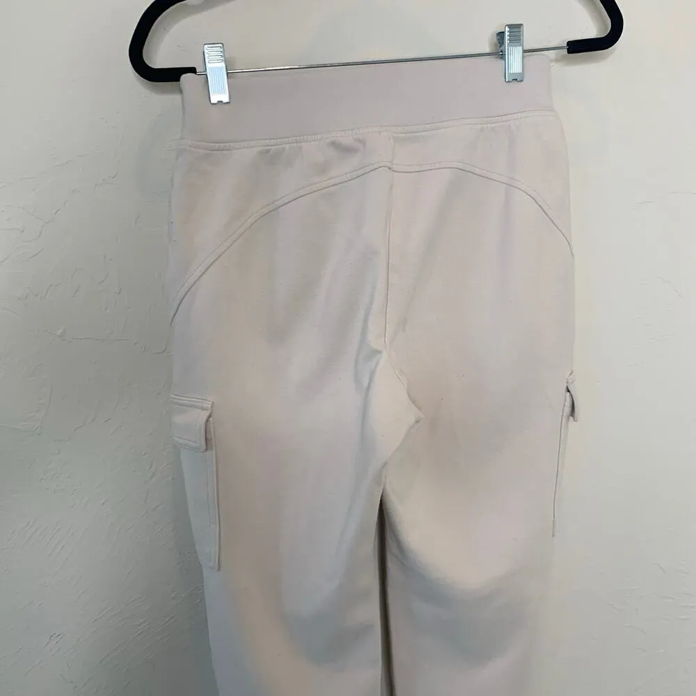Old Navy Active Dynamic Fleece Cream Cargo Joggers Sz XS - Image 6