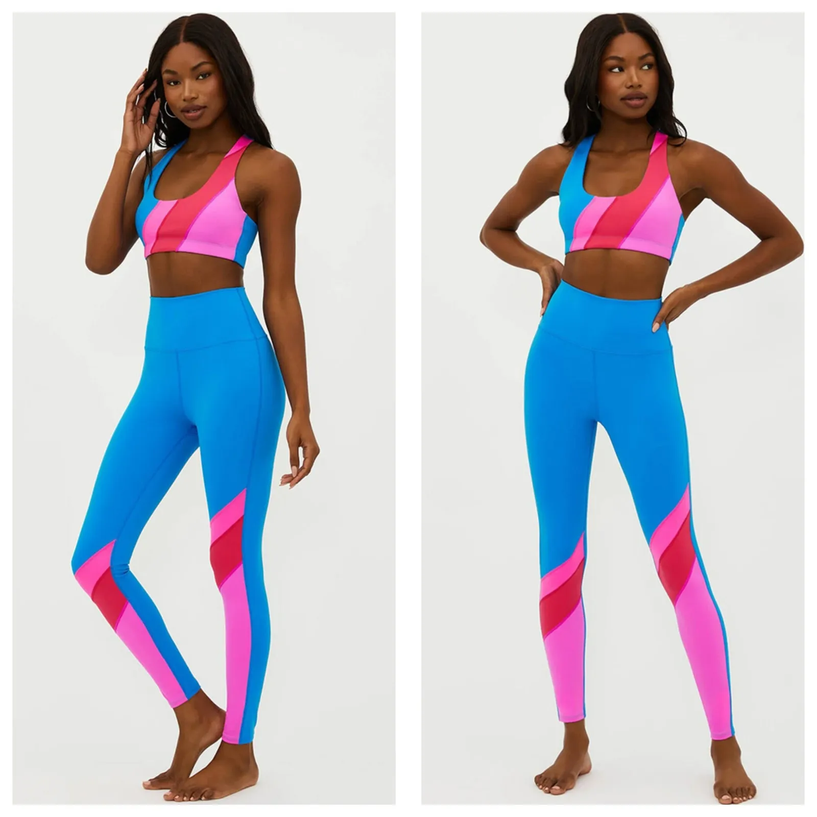 Beach Riot Rio Leggings Size Small Orchid Color Block Stretch Workout - Image 9