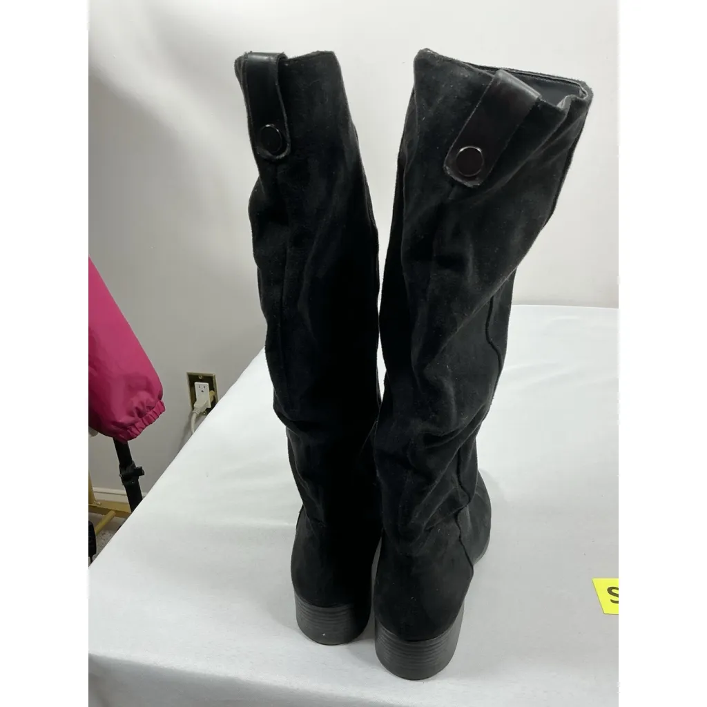Womans Target Pullon Knee High Boots 10 Black Almond Toe - Image 5