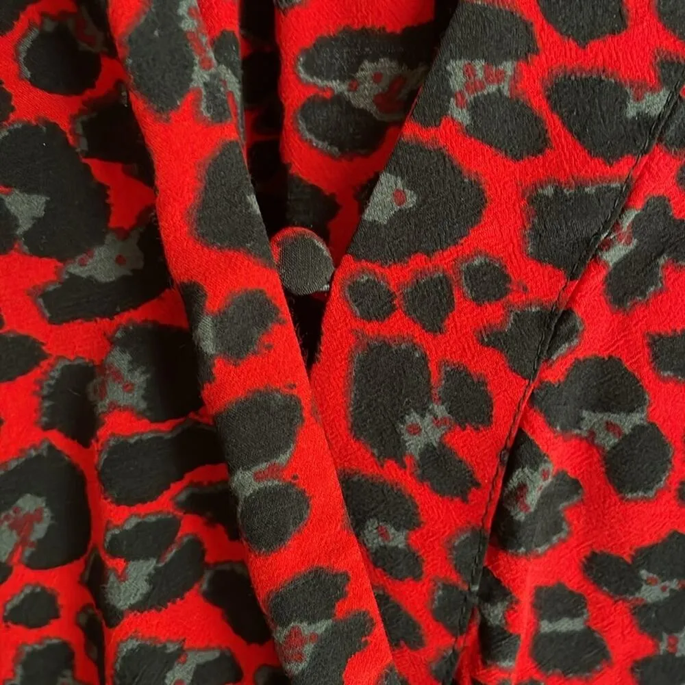 Zadig & Voltaire Reveal Leopard Print Long Sleeve Blouson Minidress - Image 7