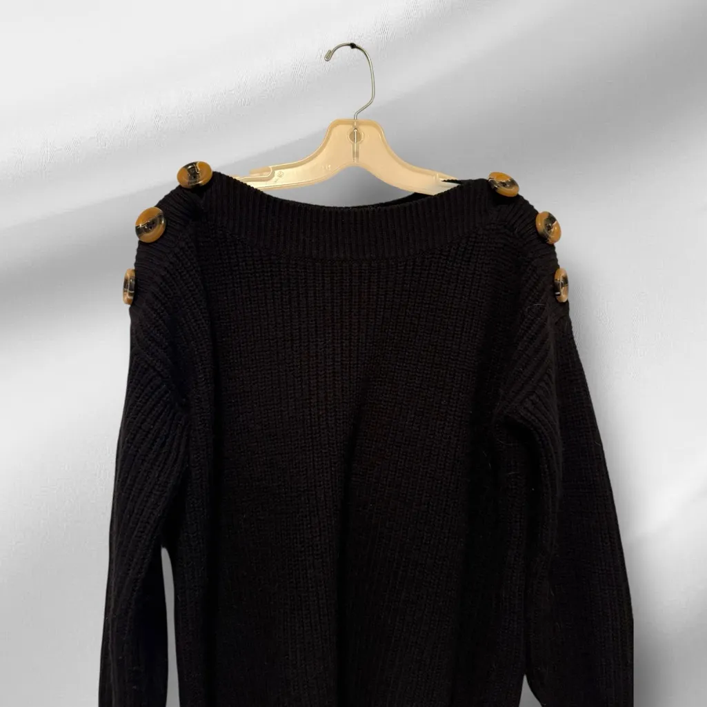Philosophy‎ Boat Neck Sweater with Large Buttons - Image 2