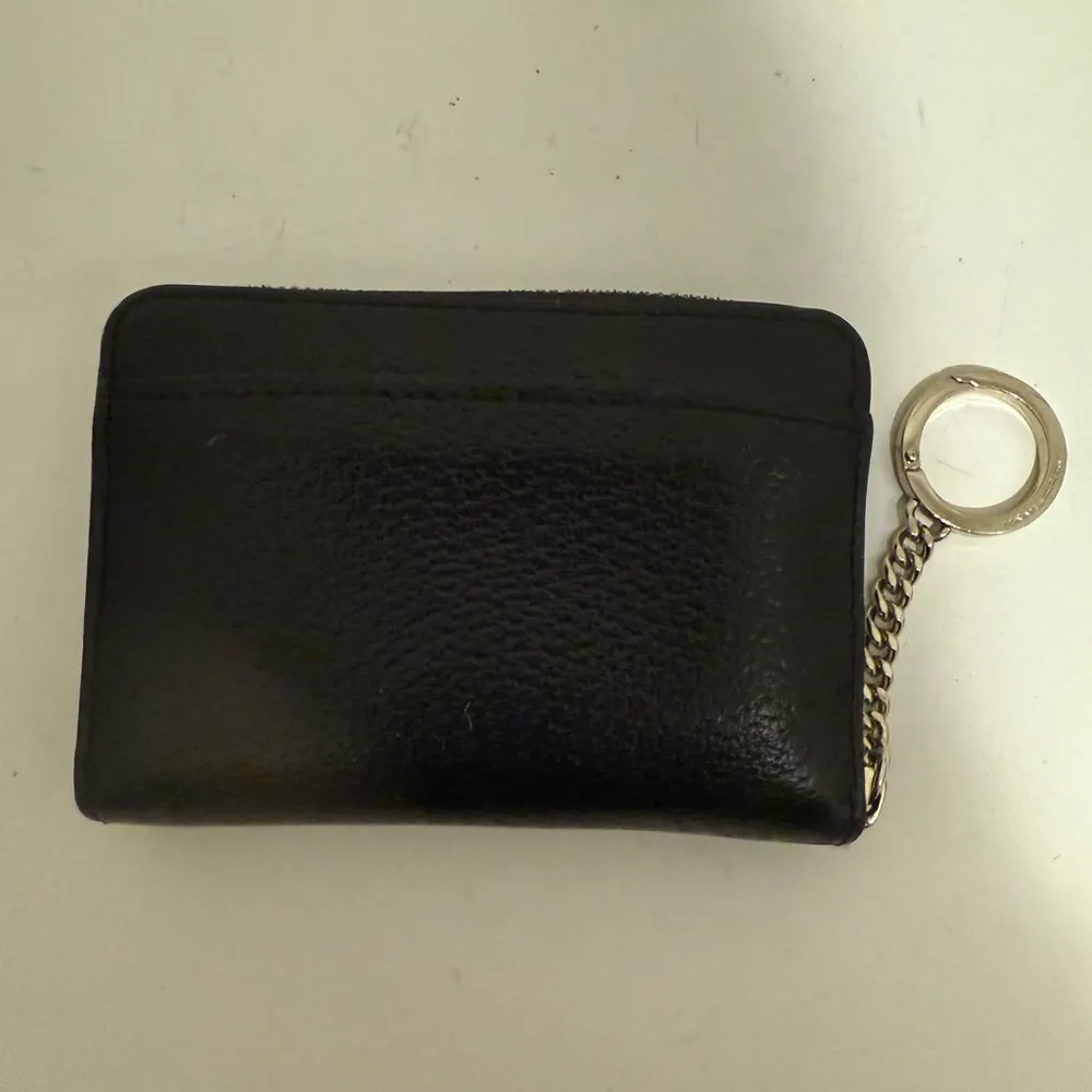 Kate Spade Jeanne Black Leather Zip Around Wallet Key Chain Ring Small - Image 5