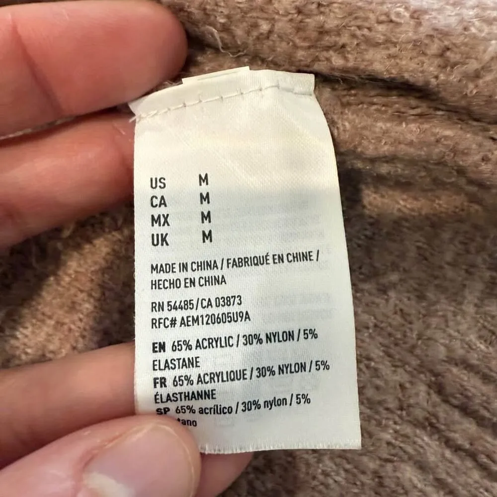 American Eagle Slouchy Marled Open Front Cardigan Sweater Women's Medium Pink - Image 5