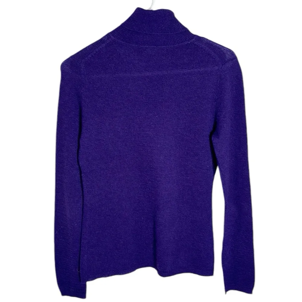Indulge Cashmere Blackberry Turtleneck Classic Fit Sweater Size XS - Image 2