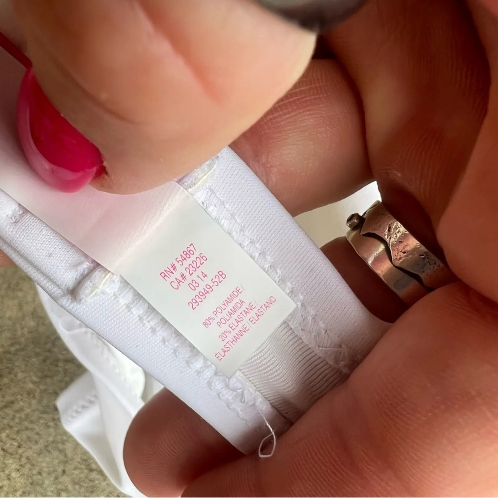 Victoria’s Secret 34D White Pushup Bandeau bikini top with broach detail - Image 6