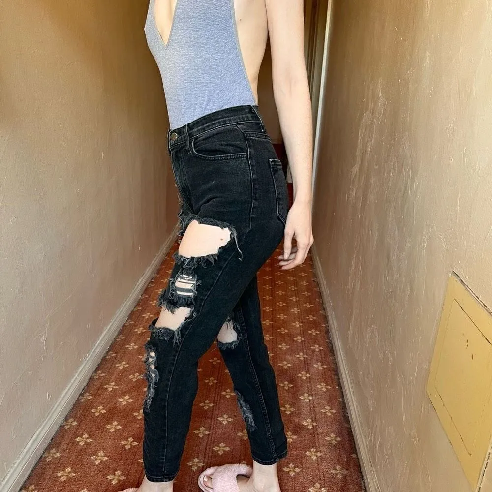 Vibrant M.I.U. Ripped Black jeans Relaxed size 0/1/24/25 SDistressed - Image 8