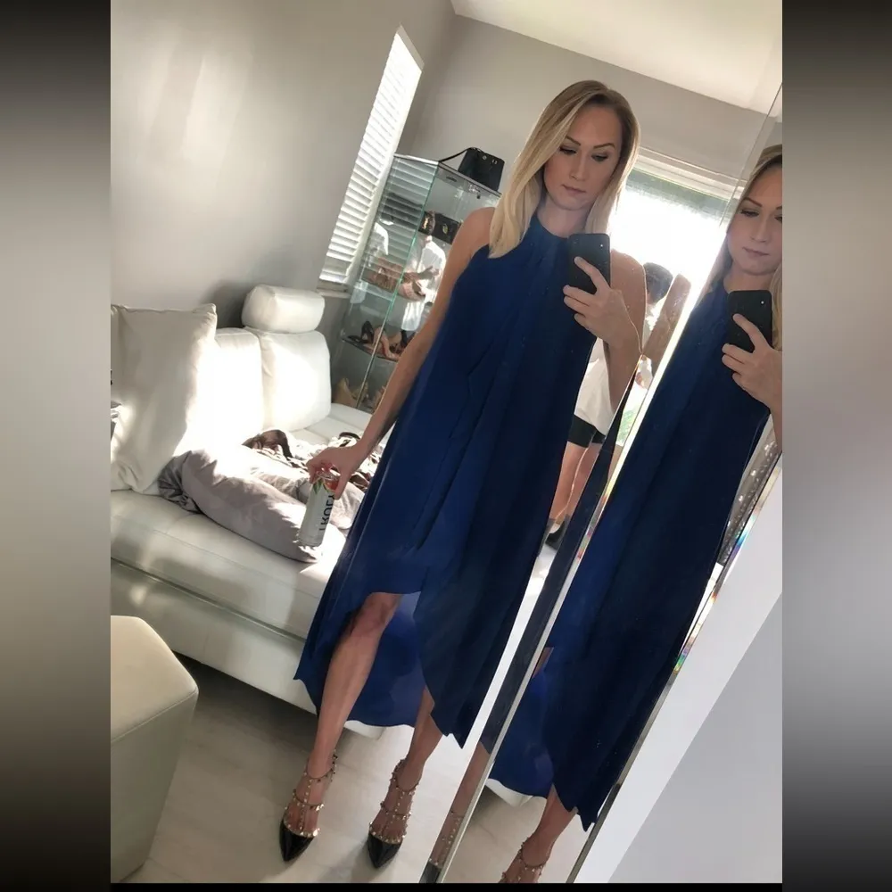 Worn ONCE! Blue BCBG Hi-Low Dress, XS (loose fitting, runs large) - Image 4