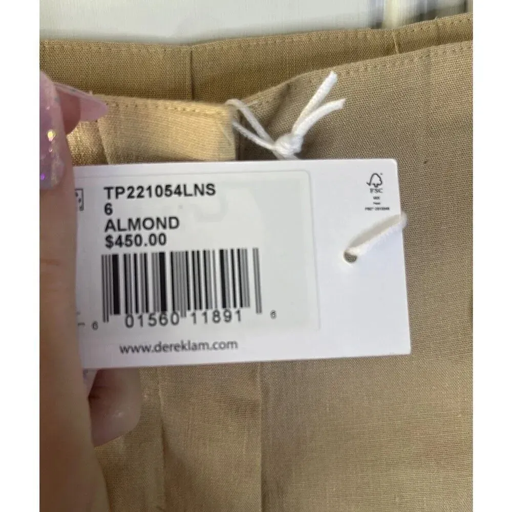 Derek Lam 10 Crosby NWT Sergio Linen Blend High Waist Wide Leg Pants Size 6 - Image 7