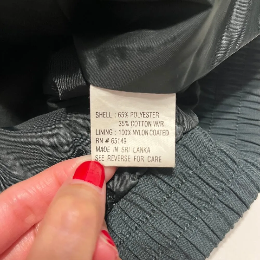 Vintage Field Chore Coat Barn Jacket Green Size XL Windbreaker Tan Collar 80s - Image 5