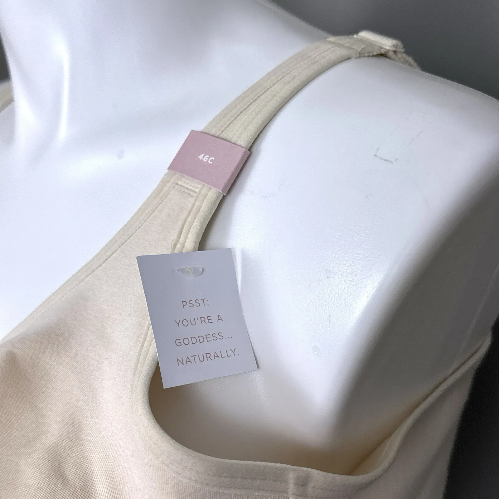 New Cacique Unlined Full Coverage No Wire Bra Soft Cup 46C Ivory Cotton See Desc - Image 3