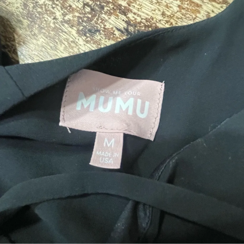 Show Me Your MUMU Lauren Tie Back Formal Bridesmaid Black Flowy Maxi Dress M‎ - Image 6