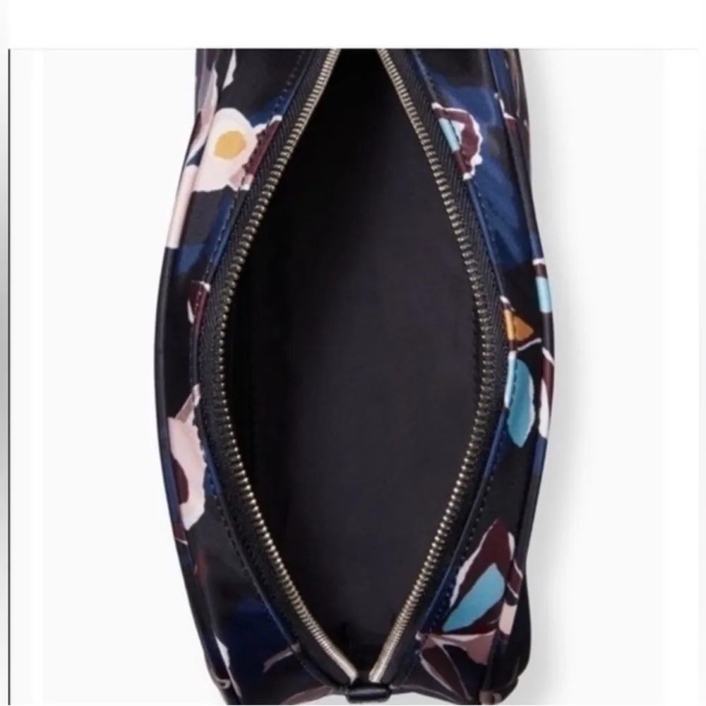 Kate Spade Navy Floral Cosmetic Case Nylon Makeup Bag NWT - Image 4