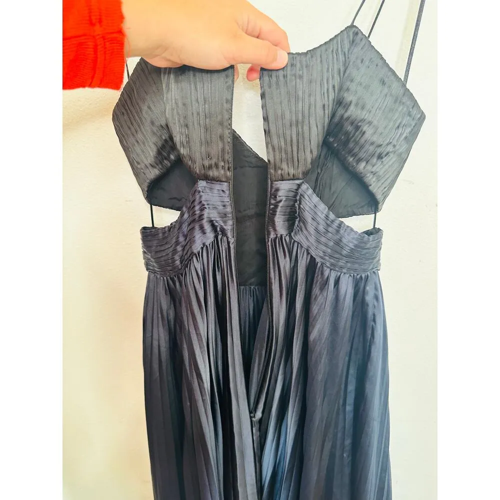 AMUR Black Satin Pleated Bustier Rib Cut - Image 12