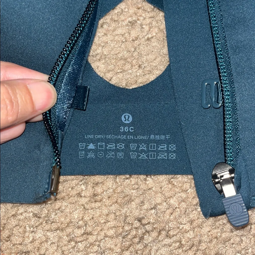 Lululemon Enlite Bra Zip Front High Support Submarine 36C - Image 6