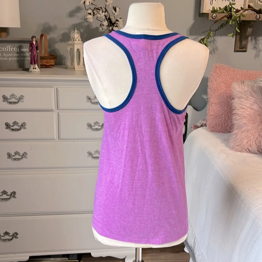 Athletic Works Should Would Could Did Athletic Tank Purple Graphic Womens Medium - Image 2