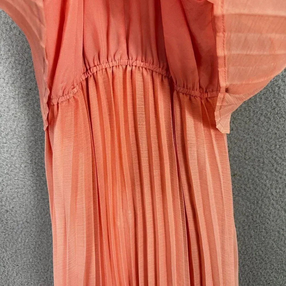 Bar III dress women small pink peach pleated crop top double layer mini feminine - Image 8