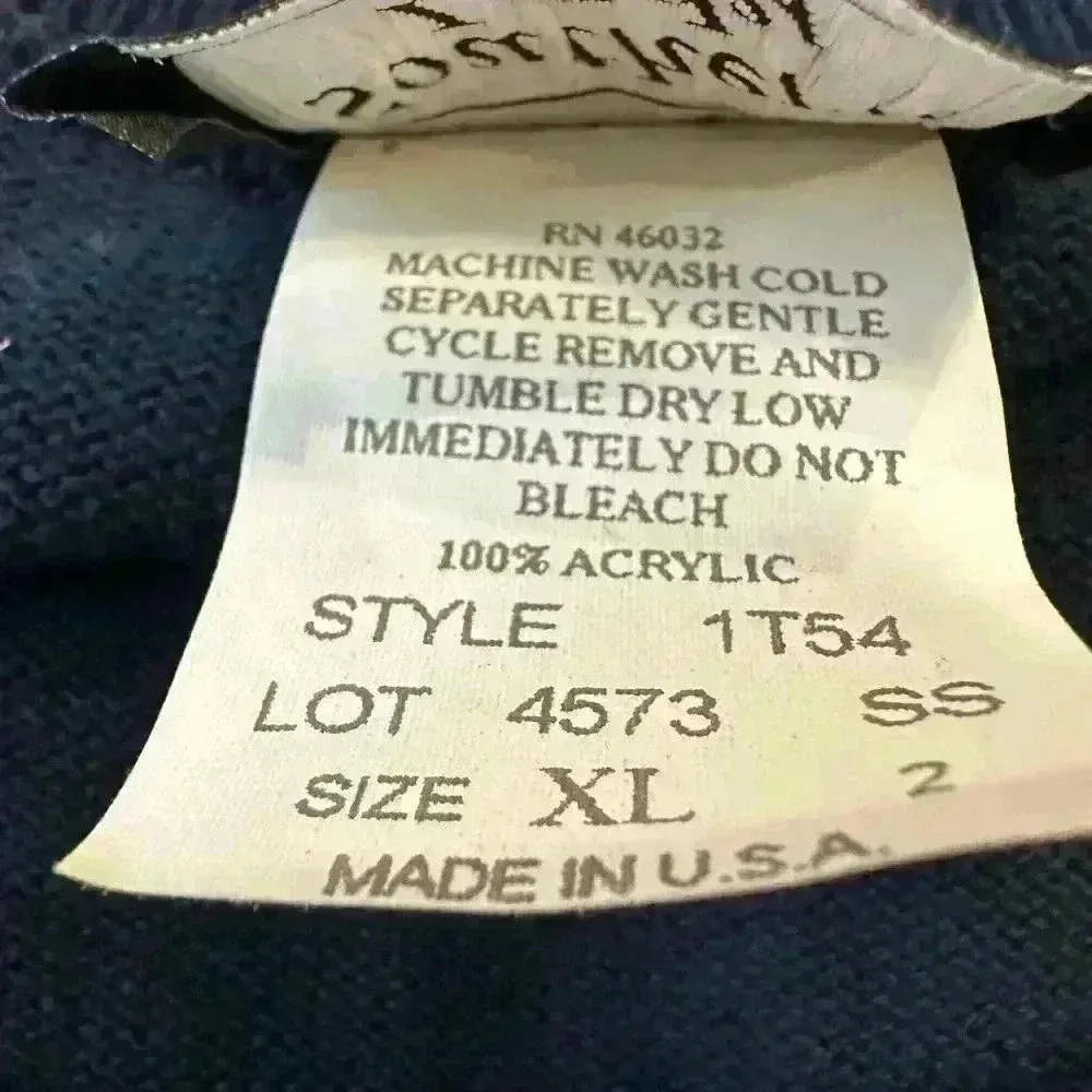 Ladies VINTAGE SOUTHERN LADY SWEATER LAYERED CARDIGAN BLUE WITH FLORAL DESIGN XL - Image 6