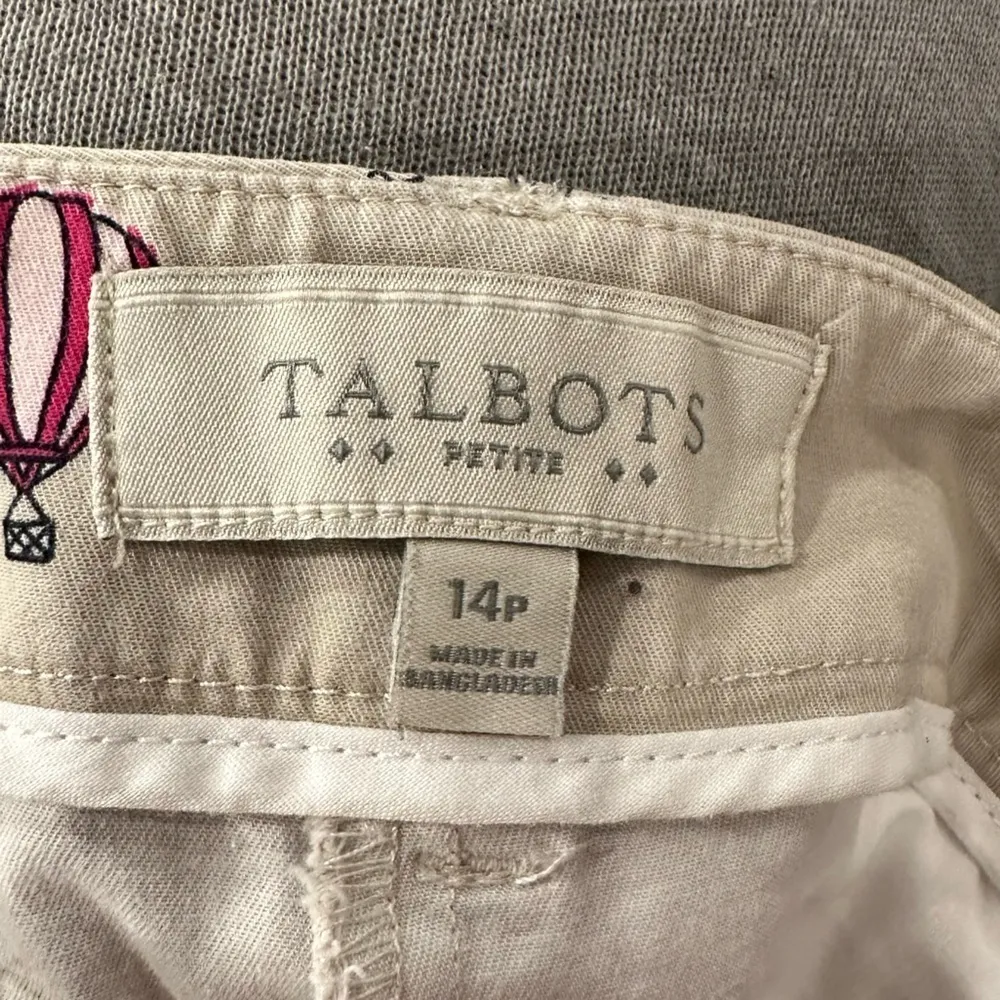 EUC Talbots Petite SZ 14 super cute French  print kaki pants - Image 4