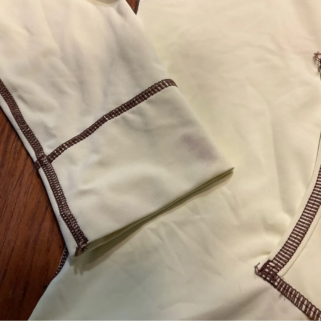 Athleta Long Sleeve Summer Shade Rash Guard Top Yellow/Greenish Sz XS - Image 6