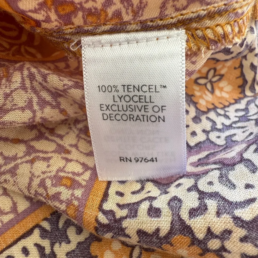 J Jill Canyon Border Print Tank Top Tigers Eye Wood cut Paisley Sz Petite Medium - Image 9