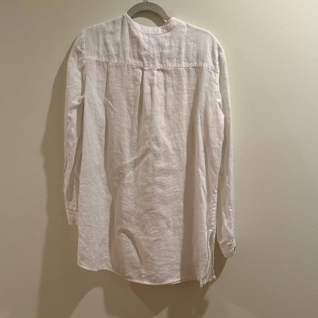 Go Silk 100% Linen Tunic Size Large White - Image 4