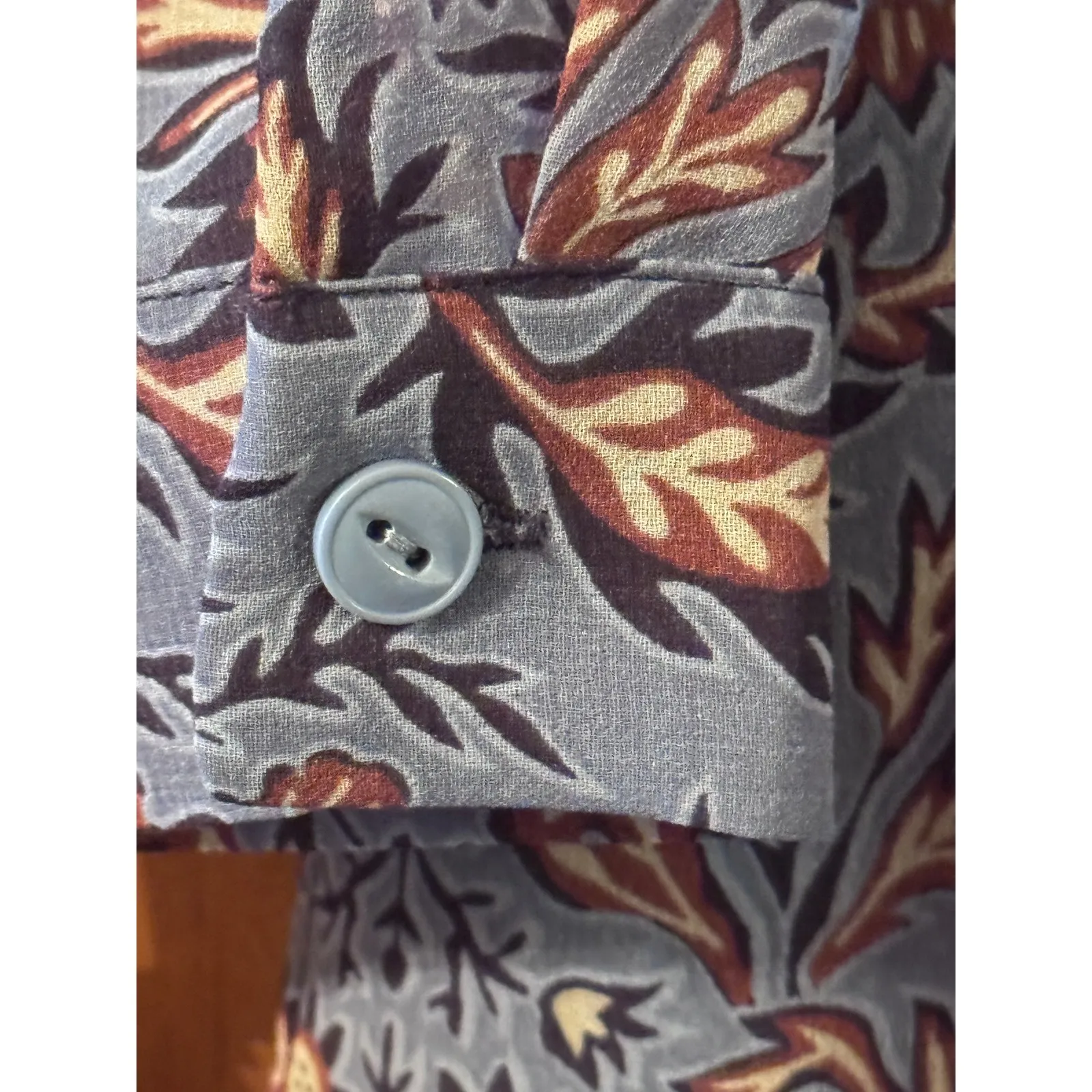 Cabi Women's Blue Floral Print Long Sleeve Collared Dress L - Image 5