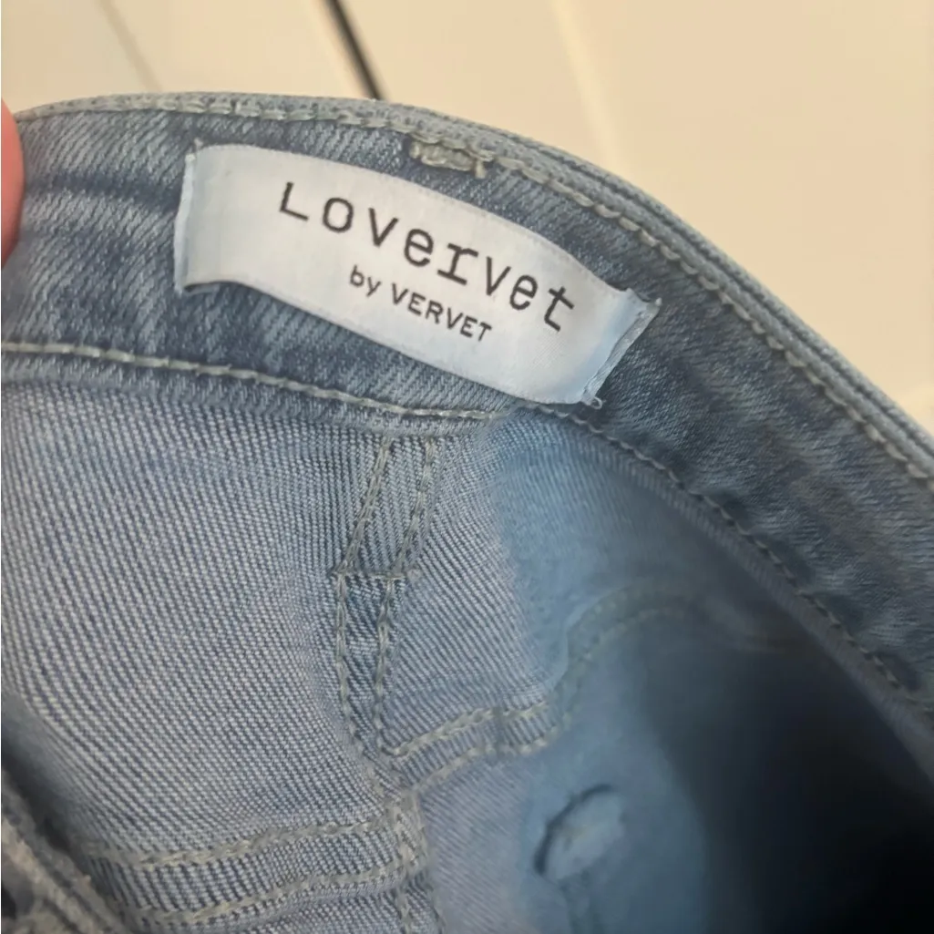 Lovervet Women's Wide Leg Jeans Light Wash size 30 Casual Minimalist Blue - Image 3