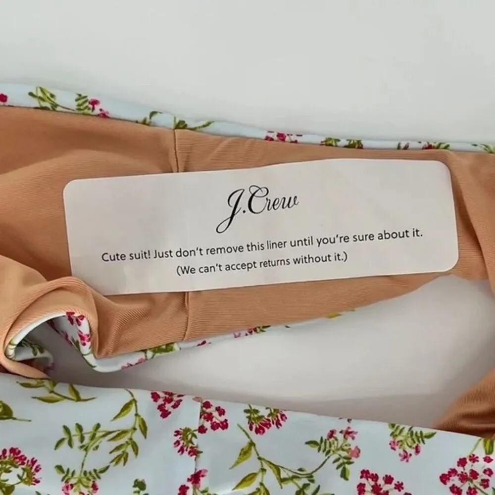 NWT J. Crew Curved Waist Cheeky Bikini Bottom High Leg Cut M Cloud Meadow Floral - Image 9