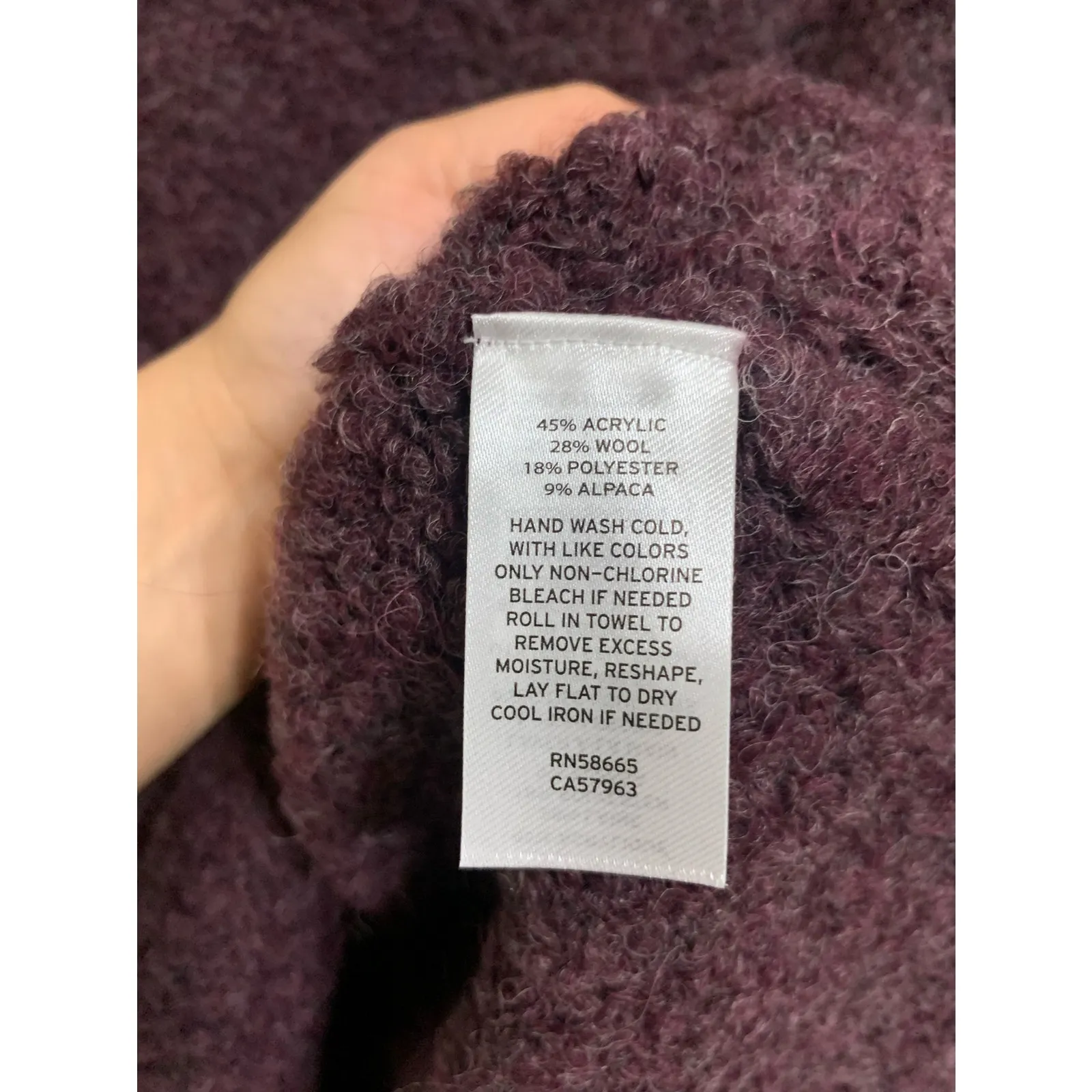 Treasure &‎ Bond burgundy stem boucle mock neck sweater size XS NEW - Image 5