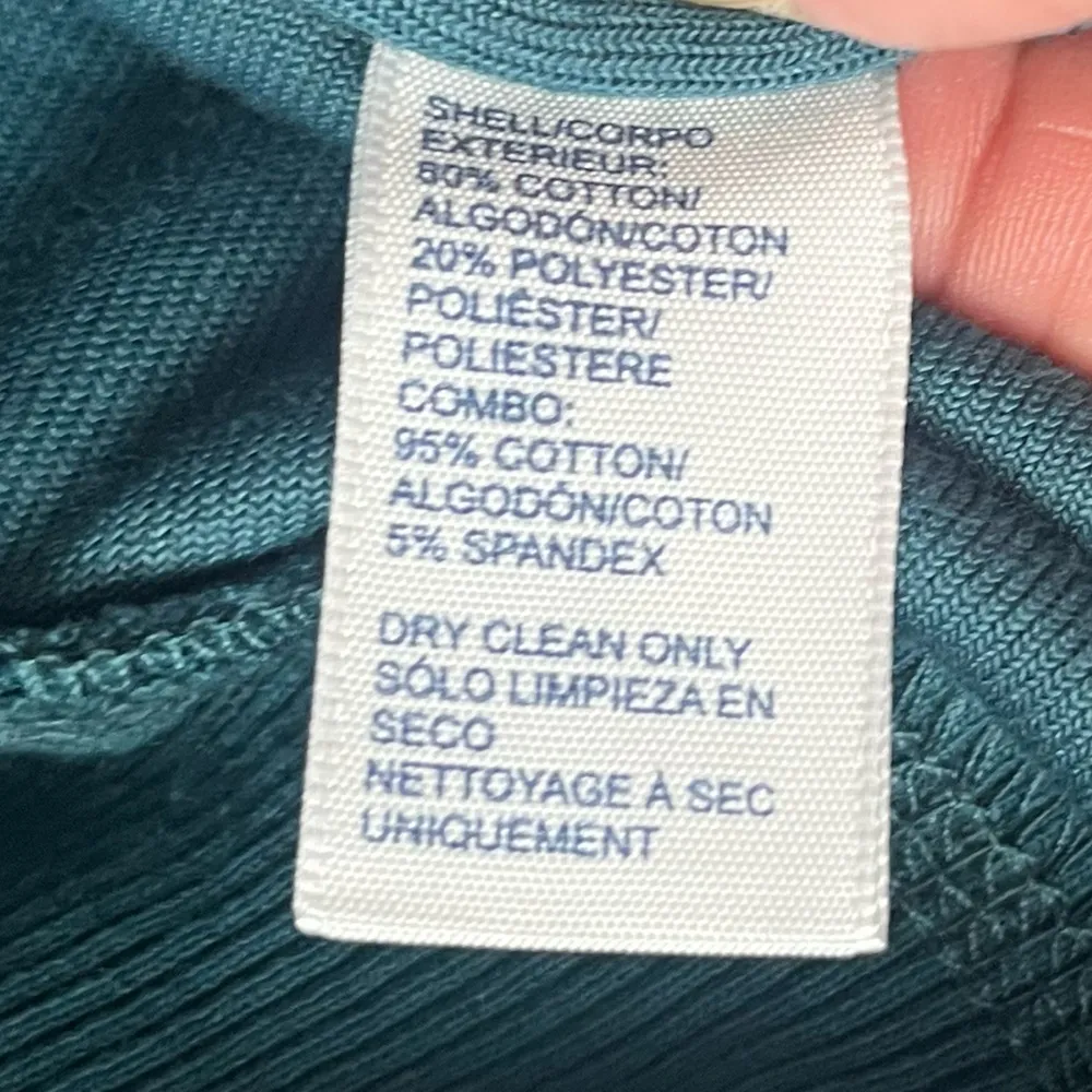 Rebecca Minkoff Teal Blue Green Long Puff Sleeve Velvet Velour Sweater Size XS - Image 5