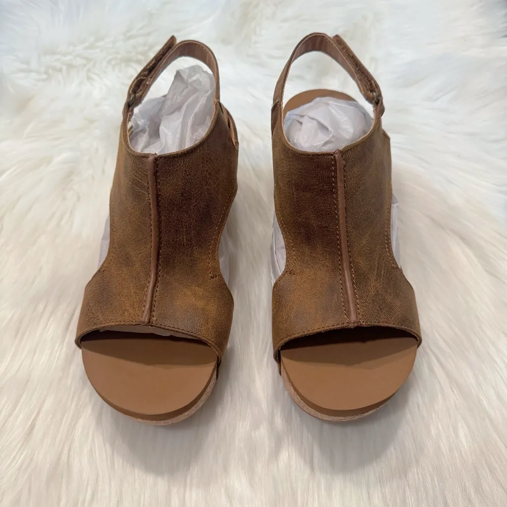 Very G Women’s Liberty Wedge Sandals in Tan Size 10 - Image 7