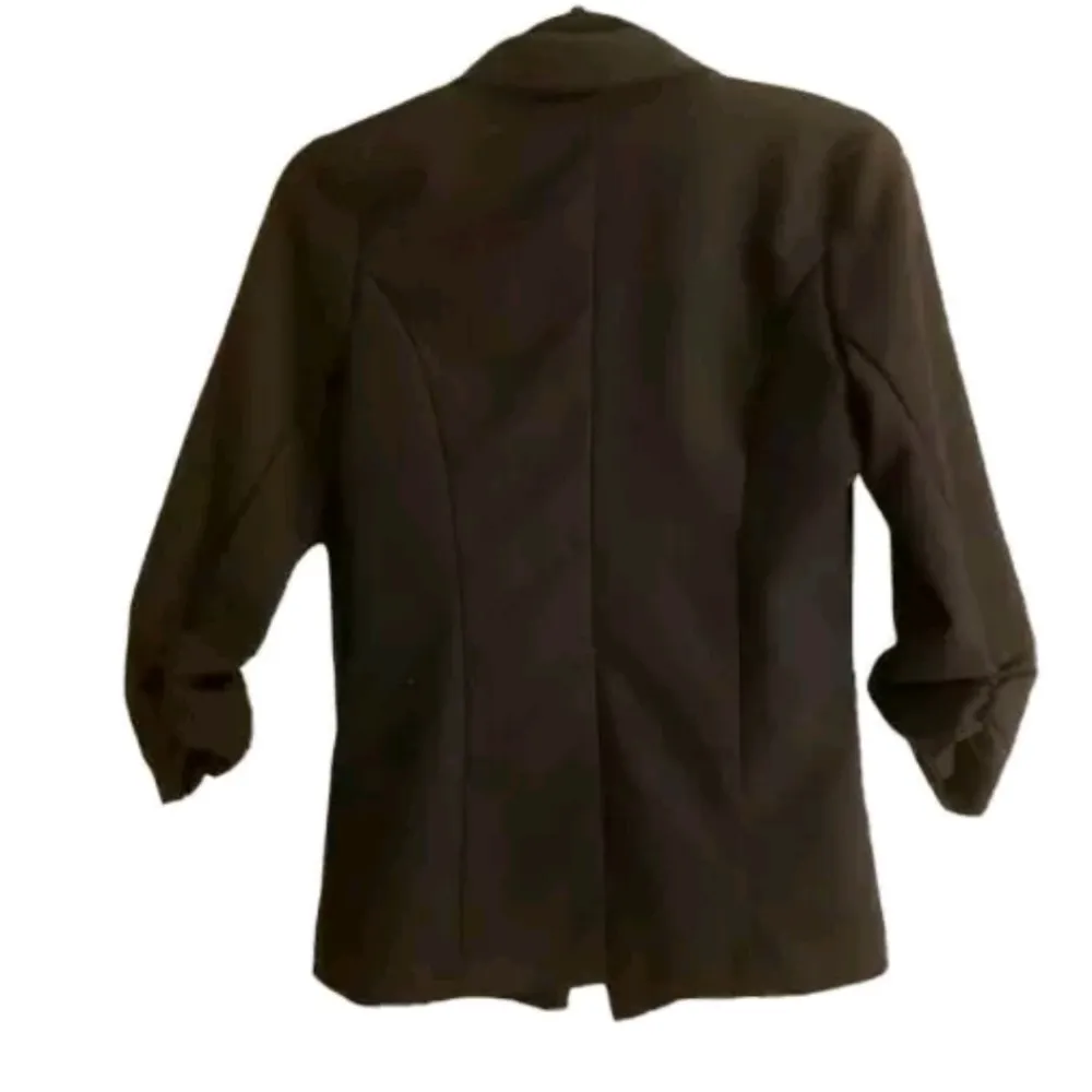 1990's vintage☆Wearever blazer w ruched sleeve“ as if! “ Black - Image 3