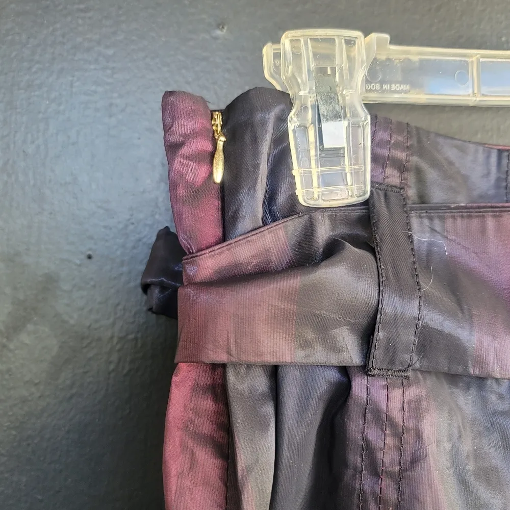 🔥SALE🔥NWT! Express Purple Black Iridescent Pleated Taffeta Skirt 4 - Image 7