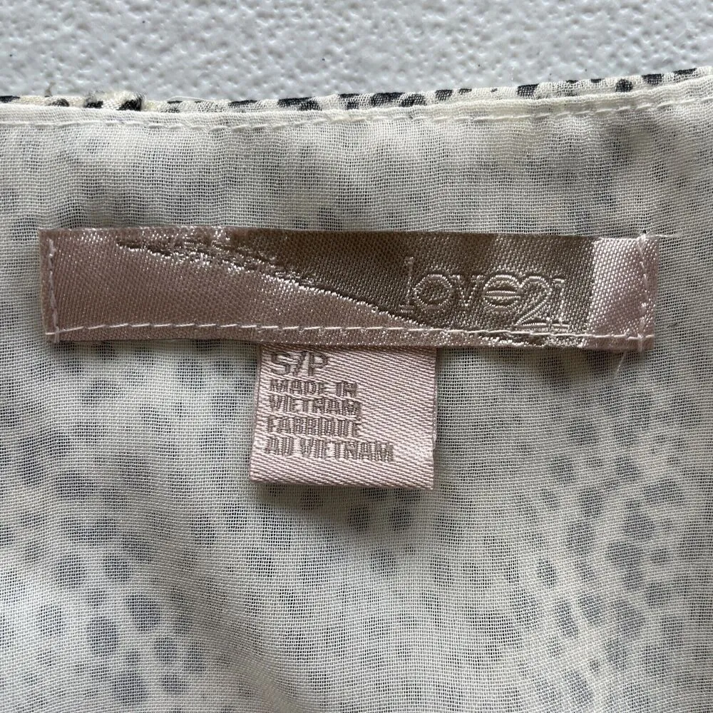 FOREVER 21 Women S/P Open Cropped Bolero Jacket Cardigan Animal Print 3/4 Sleeve - Image 6