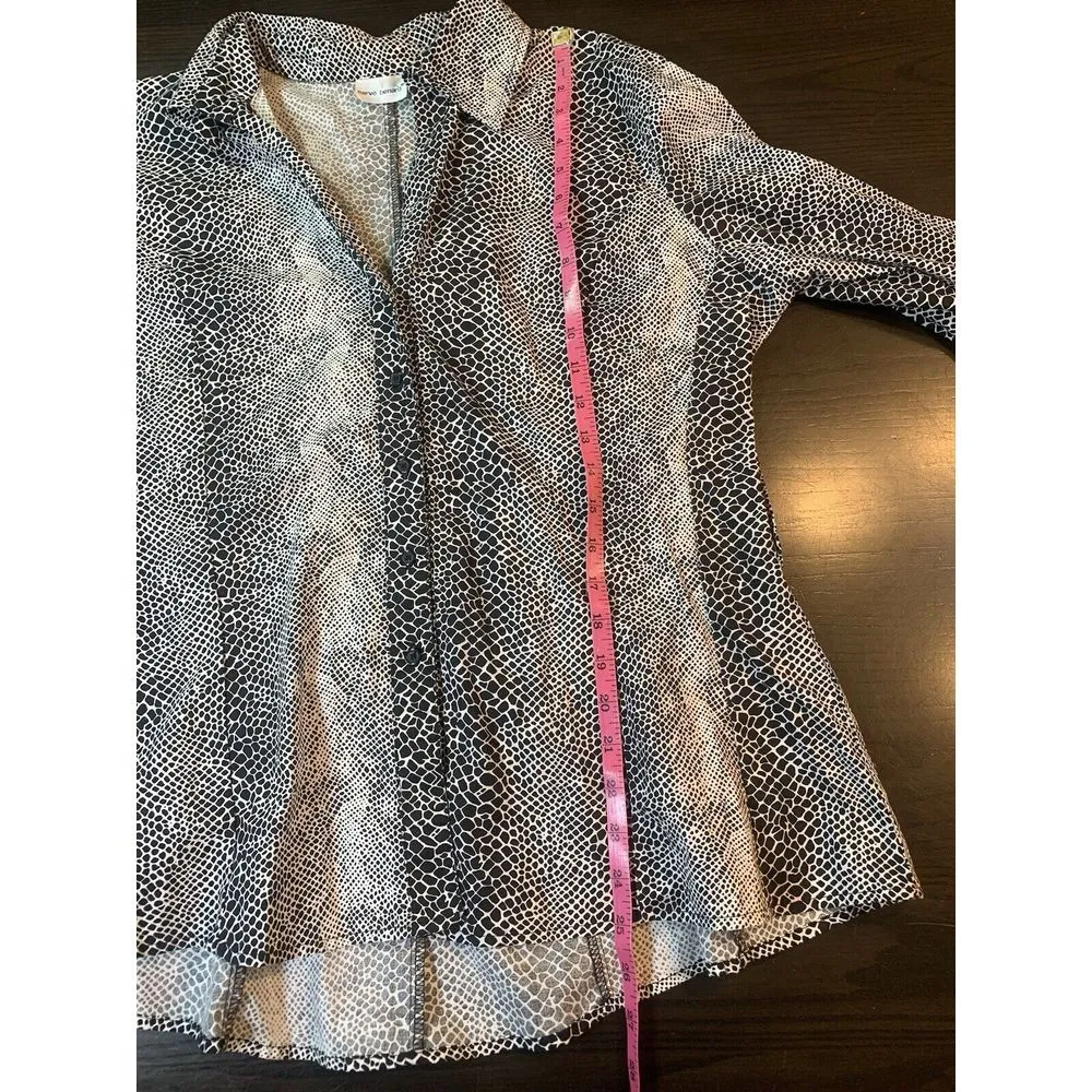 Harve Benard Animal Print‎ Blouse Womens XL Snake Office Mob Wife Preppy Chic - Image 8