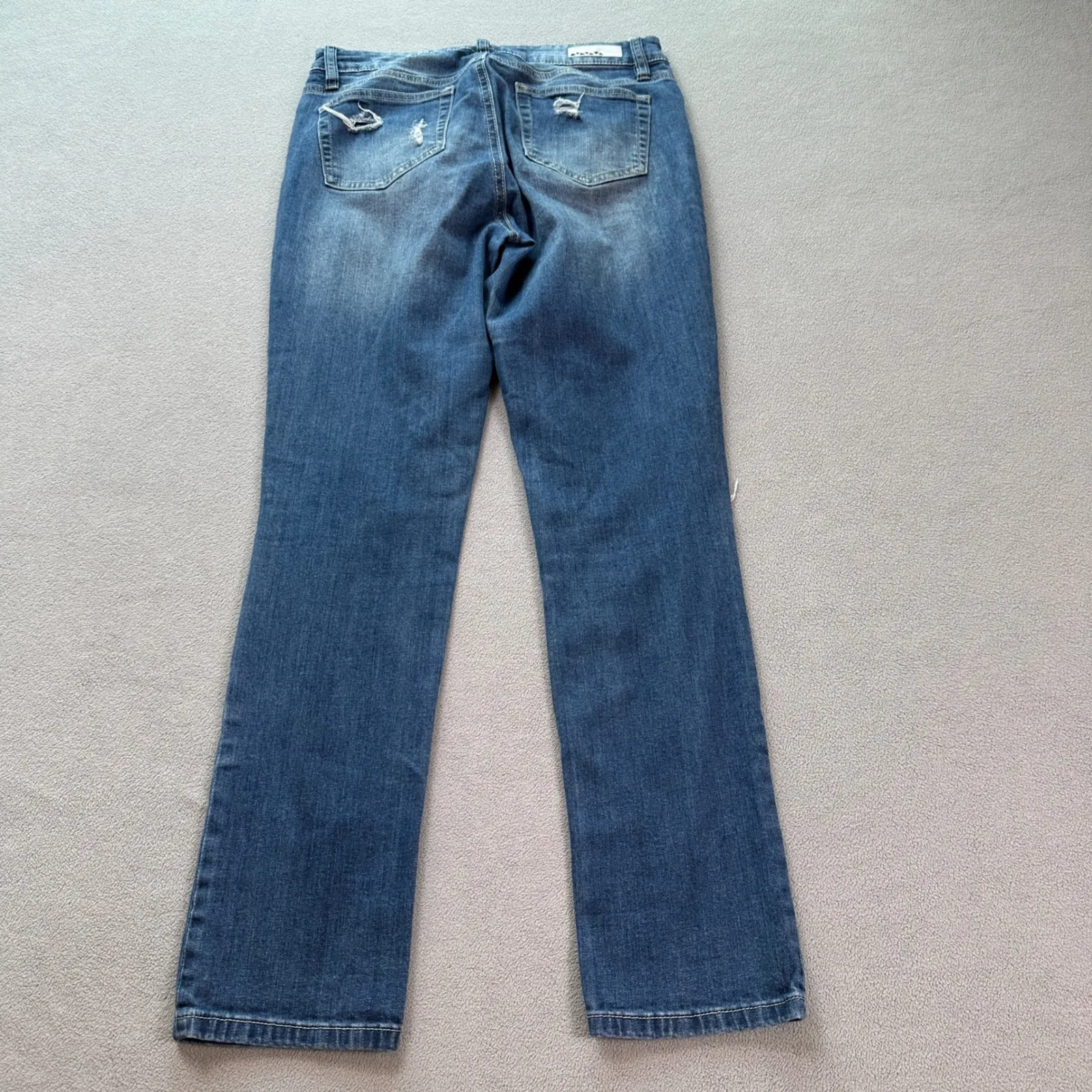 Dollhouse Jeans Womens 7 30 Blue Distressed Ripped Bootcut Medium Wash Mid Rise - Image 2